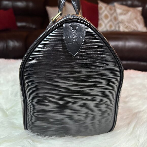 Authentic Louis Vuitton Black Epi Leather Speedy 25 Satchel Bag - Picture 4 of 16